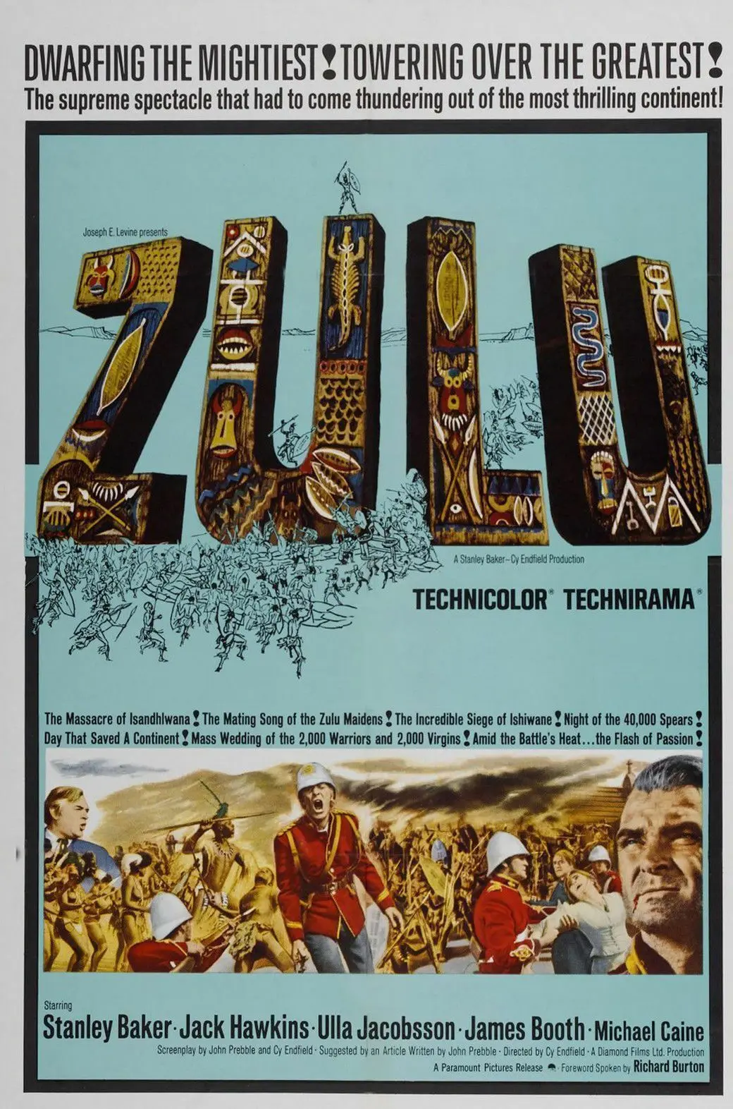 Zulu Michael Caine Film Vintage Cinema Movie Art Silk Poster Print 24x36inch