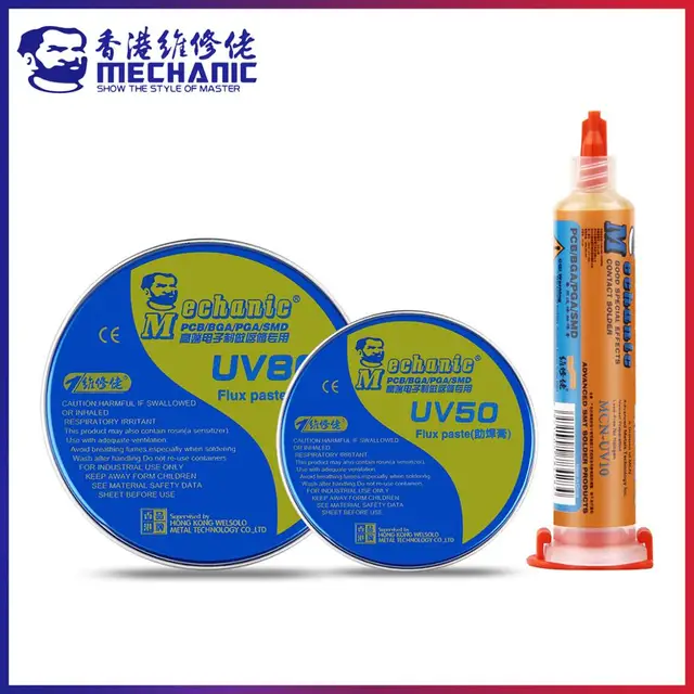 MECHANIC UV Series Mild Rosin bezołowiowy topnik lutowniczy bez czyszczenia topnik do lutowania pasta do PCB BGA SMD SMT naprawa płyty