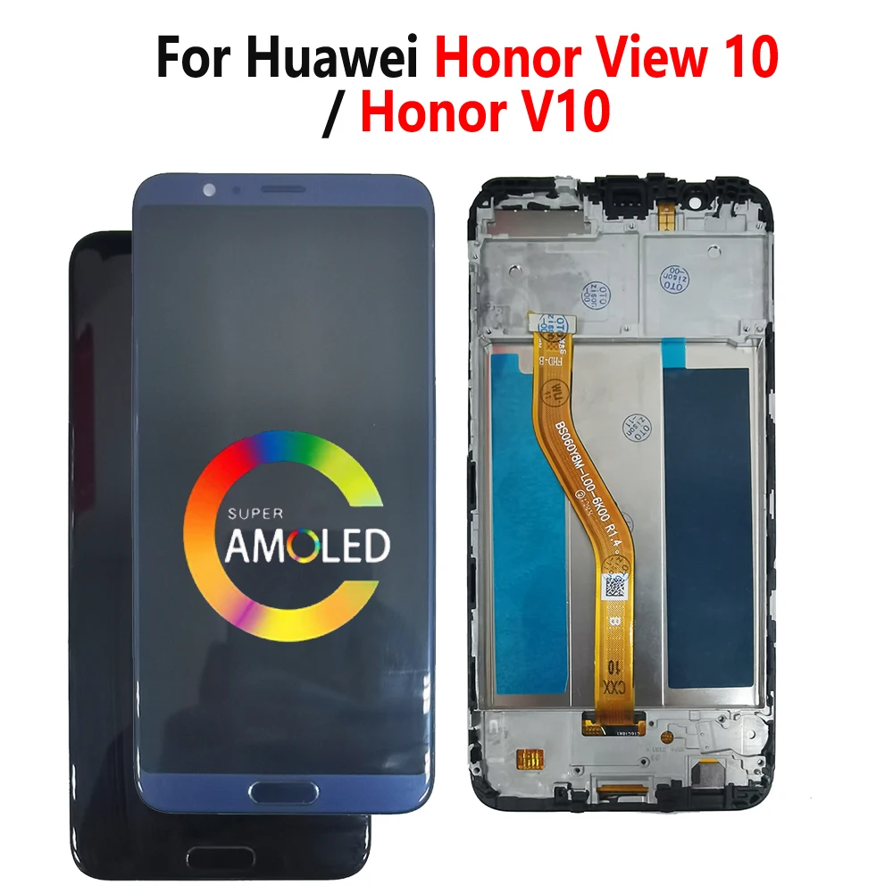 Honor V10 LCD With Frame For Huawei Honor View 10 LCD Display Screen Touch Sensor Digitizer Assembly BKL-L04 BKL-L09 Display