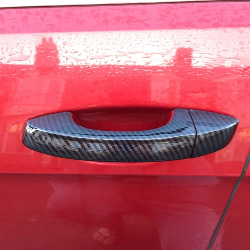 Door Handle Cover Trim Handles Covers for Skoda Karoq 2018 2019 2020 Plastic Imitation Carbon Fiber Accessories - view 5