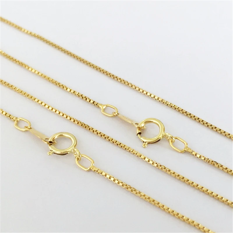 Real 14K Gold Filled Box Chain Necklace 0.85MM Chain Necklace Gold jewelry Minimalist Gold Filled Necklace Women Jewelry