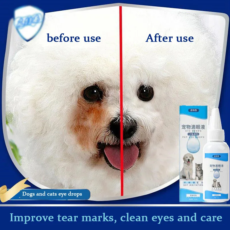 Cats and dogs eye drops to remove tear marks, pet cleansing eye drops, Teddy anti-inflammation, redness and swelling 60ml