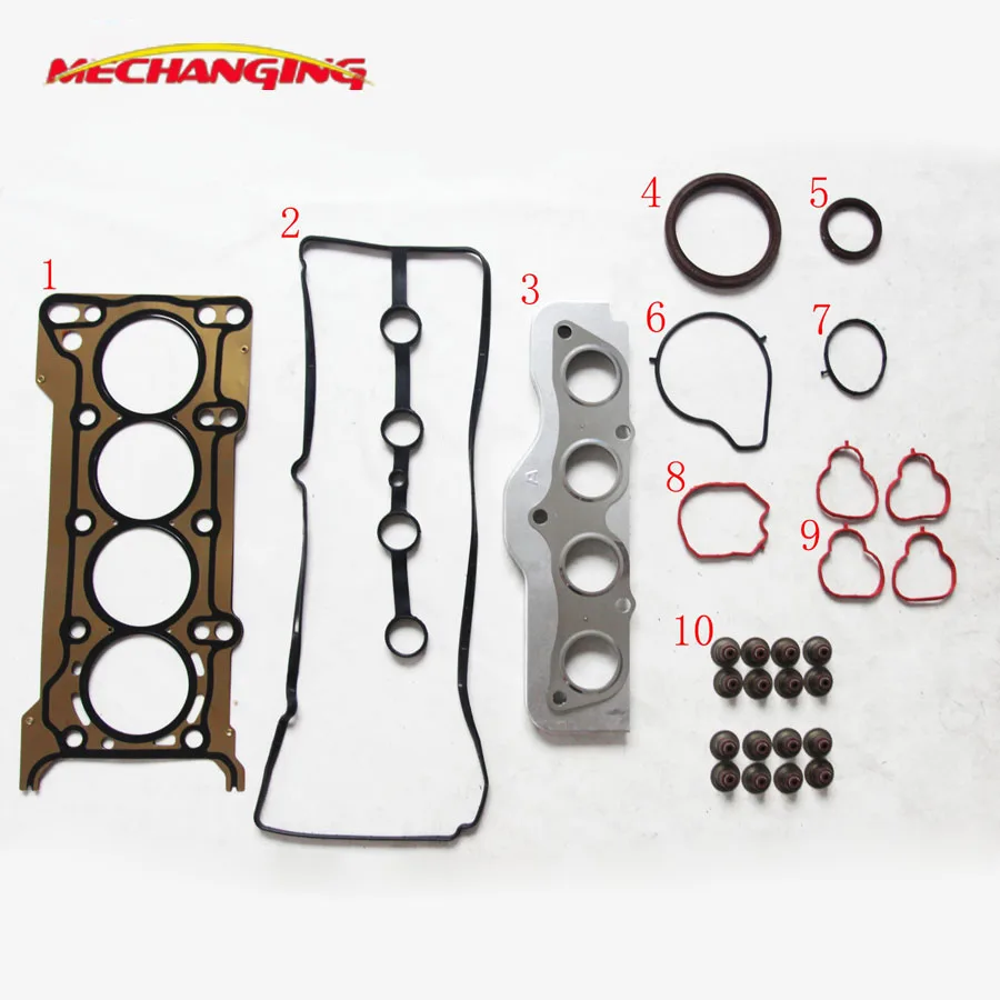 ZY For MAZDA FIESTA 1.5L DOHC 16V METAL Engine Rebuilding Kits Overhaul Package Full Set Engine Gasket 8LBT-10-271