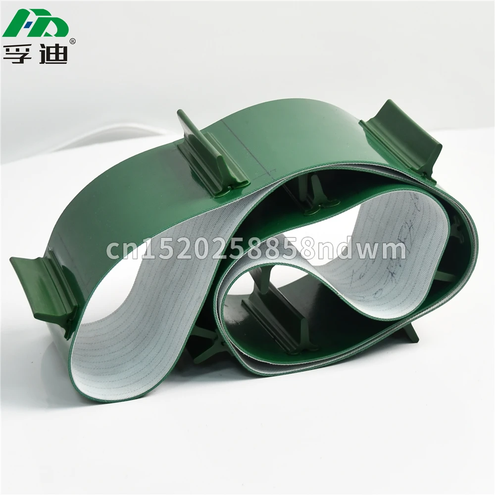 Green PVC Stop Plate Conveyor Belt For Conveyor Machine , With Baffle Flat Rising transmission Belts