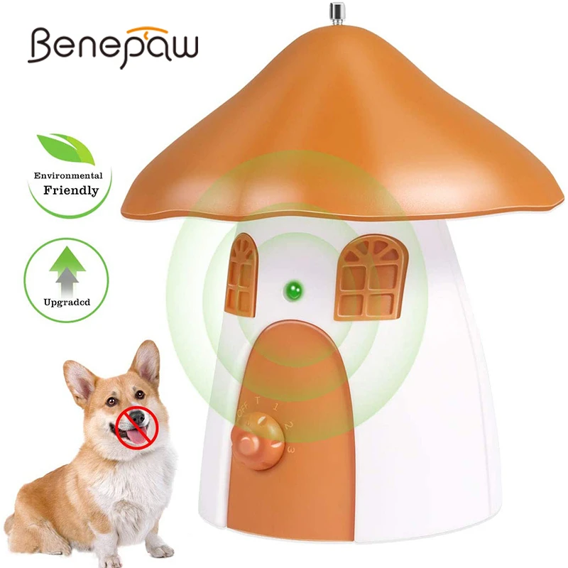 

Benepaw Ultrasonic Anti Dog Barking Devices Waterproof Safe Pet Bark Deterrent Control Puppy Training Outdoor Range Up To 15m