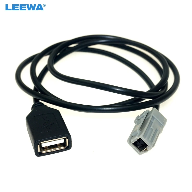 LEEWA Car Aux Audio Input Media Data Wire Original Plug To USB Adapter Conector For Toyota RAV4 EZ Verso Camry #CA5093