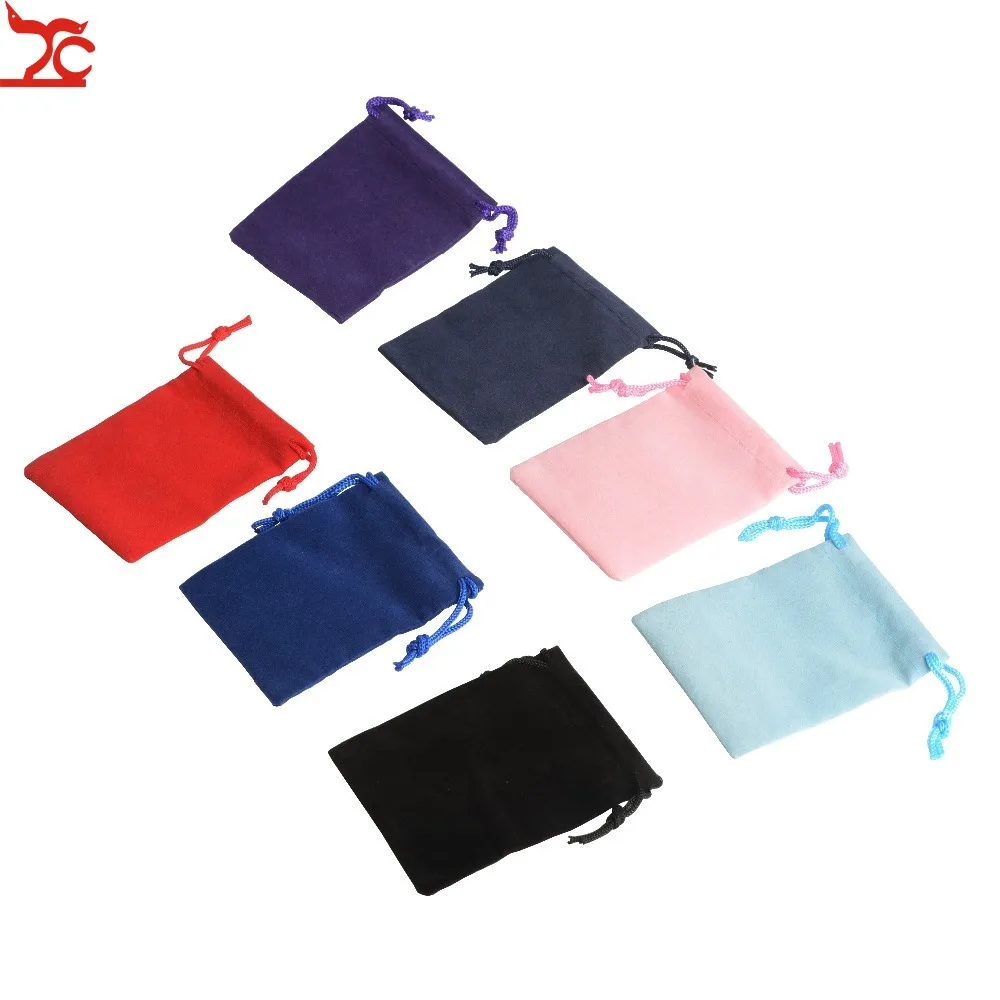 Multi Color Cheap 100Pcs/lot Fabric Drawstring Pouch Bag small items Bag Wedding Gift Bags & Pouches De Bijoux Velvet Bag