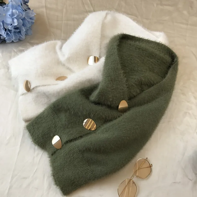 

2022 autumn new fashion v-neck mohair sweater coat women single breasted loose lazy knit cardigan