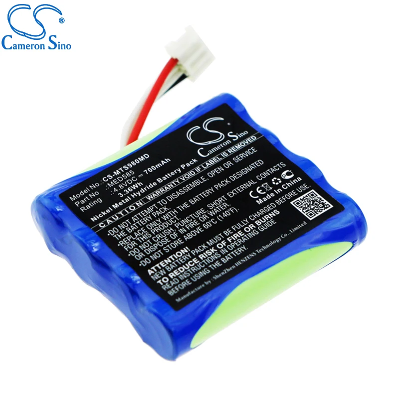 CameronSino Battery for Microtac Infinity SA9800 fits Microtac MED585 Medical Replacement battery 700mAh/3.36Wh 4.80V Ni-MH Blue