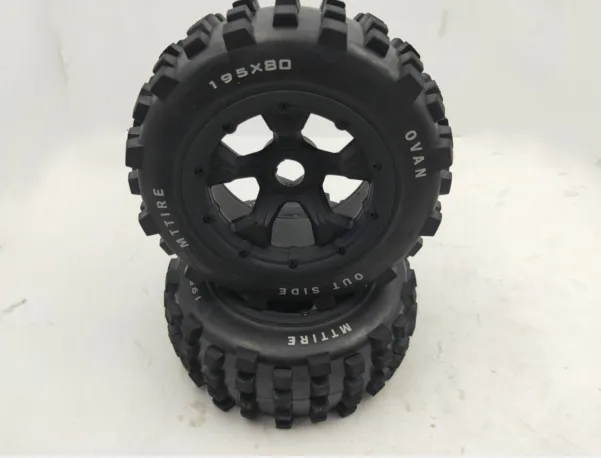 Rear Knobby Wheel Tyres 195*80MM 2pc for 1/5 KM Rovan HPI Baja 5T 5SC LOSI 5ive-t DBXL truck rc car parts