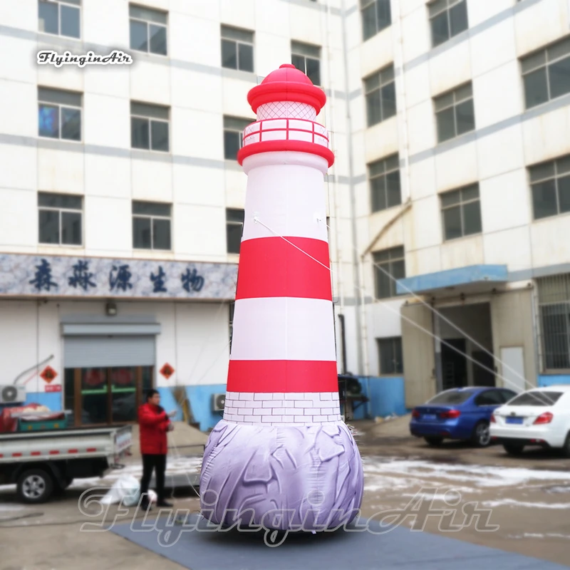 Customized Huge Watchtower Replica Inflatable Lighthouse Model 6m Artificial Tower Balloon For Seaside And Park Decoration