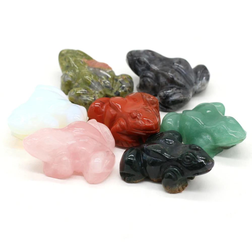 Kamienie naturalne Unakite Rose Quartz Ornament żaba kształt trójwymiarowy koralik DIYStone Home biżuteria dekoracyjna prezent