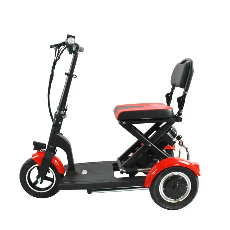 600W 48V powerful travel Electric Scooter Dual Motor with seat foldable For Adults 10 Inch Folding Electric Tricycle 3 wheel