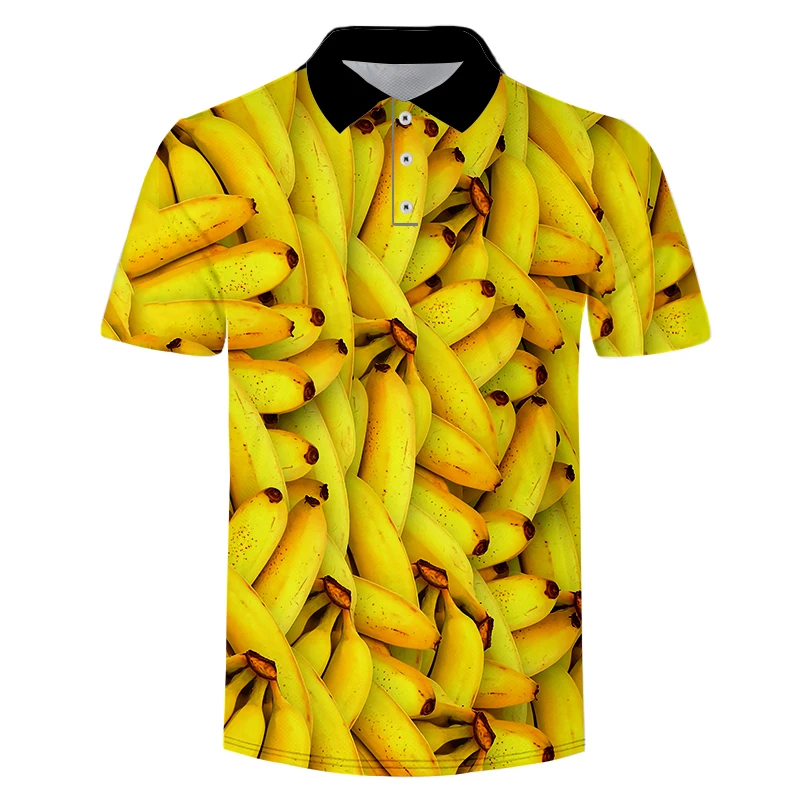 2020 Men's Shirt Men Yellow Fruit Banana Interesting Desiger S Men Quick Drying Short Sleeve Shirt Clothes Jerseys Golftennis