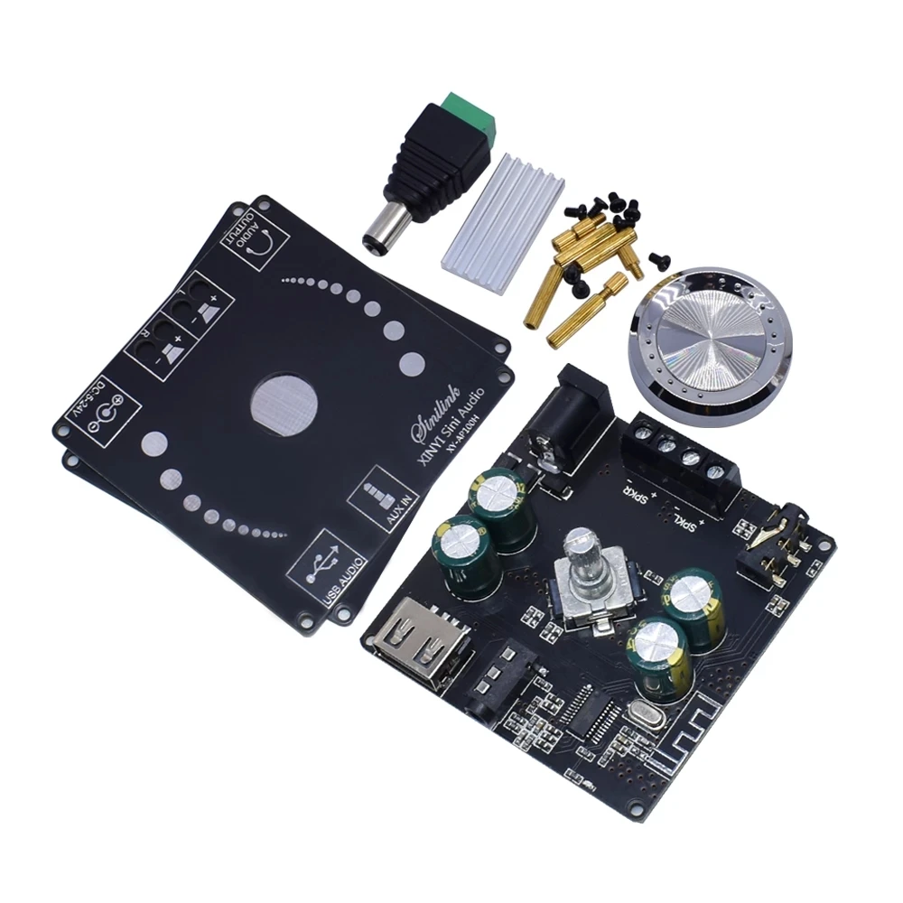 XY-AP100L 100WX2 Bluetooth 5.0 Stereo Amplifier Board AUX USB Sound Card Digital Power Amp Amplificador DC 12V 24V