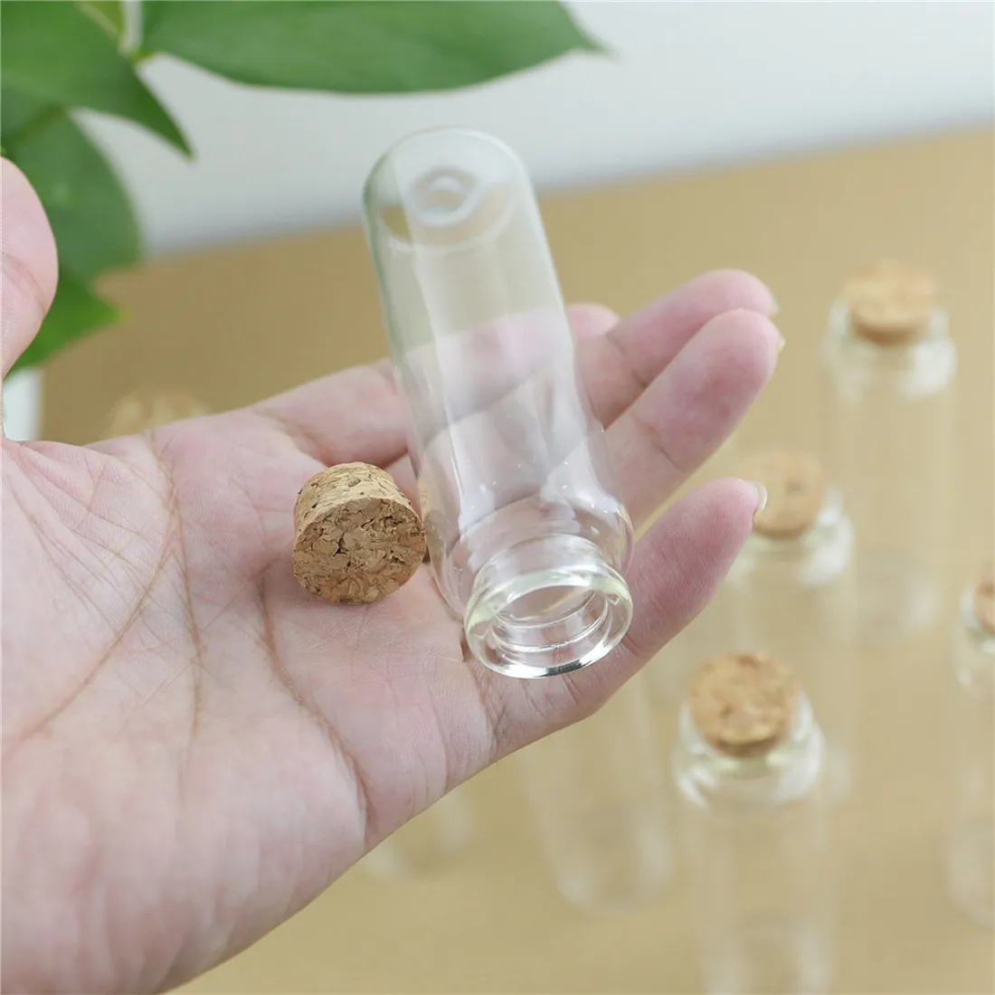 12pcs/lot 30*100mm 50ml Mini Glass Jars Test Tube Cork Small Glass Bottle Stopper Storage Container Gift Vial Wedding Decoration