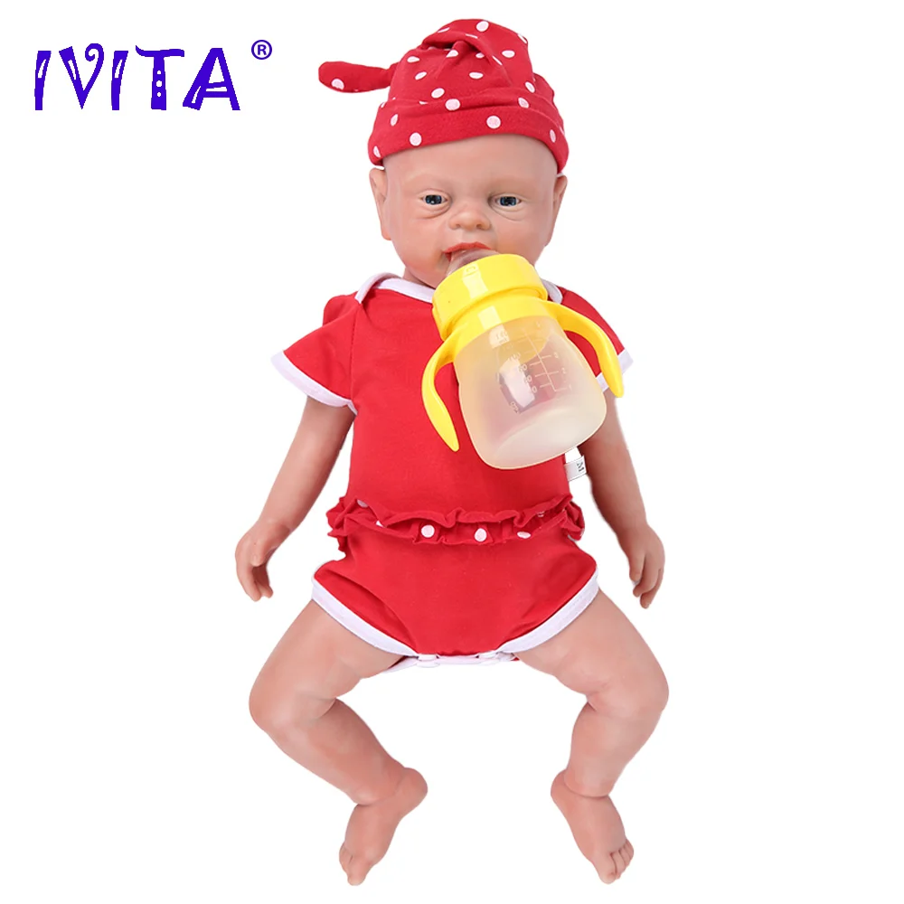 IVITA WG1502 46cm 3500g Silicone Reborn Baby Dolls 3 Colors Eyes Choices Realistic Baby Toys with Clothes for Children Xmas Gift