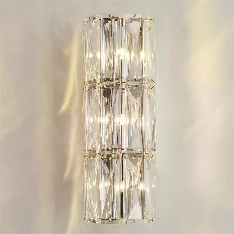 

modern Crystal Wall lights LED Living Room Background Wall Sconce Luxury Bedside Lamp New Type Crystal Mirror Lamp Lighting