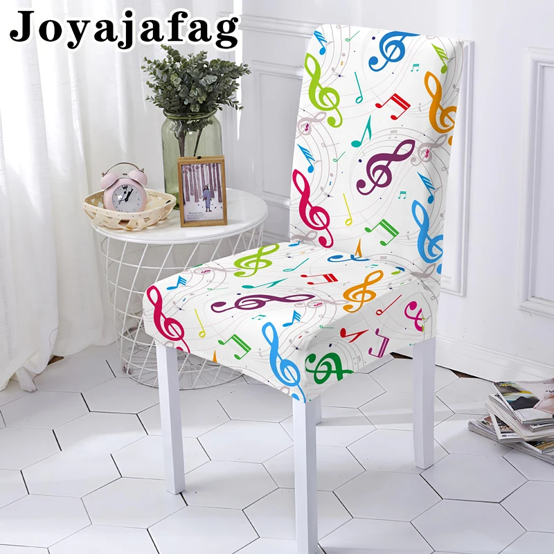 Psychedelic Music Notes Stretch Elastic Chair Cover Universal Sizes Dining Seat Covers For Kitchen Banquet Living Room Decor