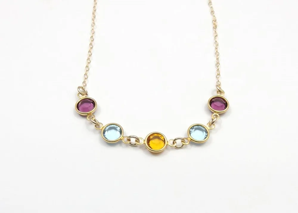 Personalized Birthstone Necklace for Her with Customizable Jewelry Gift