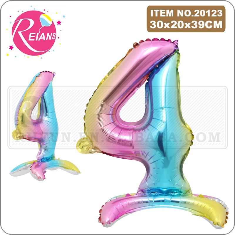 16 inch standing gradient digital number rainbow balloon wedding anniversary birthday party banquet decoration aluminum balloons