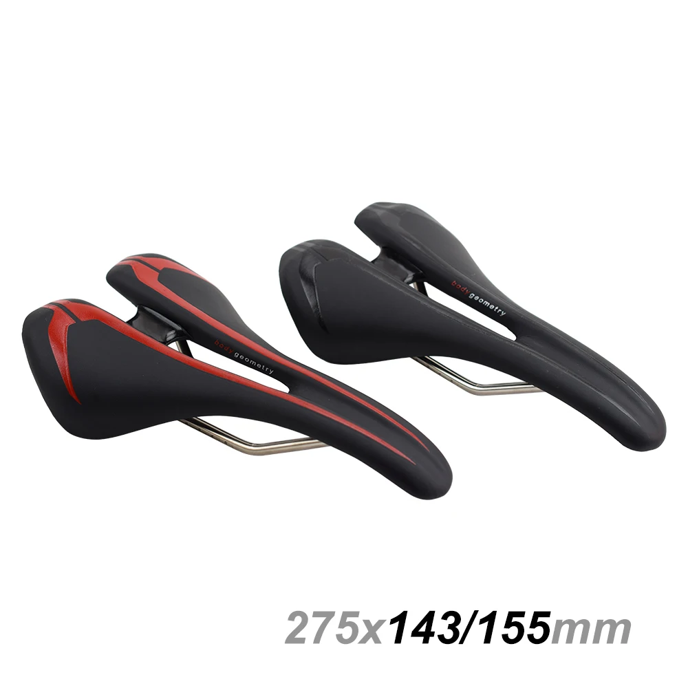 Newest Titanium Rail MTB Saddle Seat 275x143/155mm PU Leather Hollowed Cr-Mo Mountain Bicycle Saddle Racing Back Seat