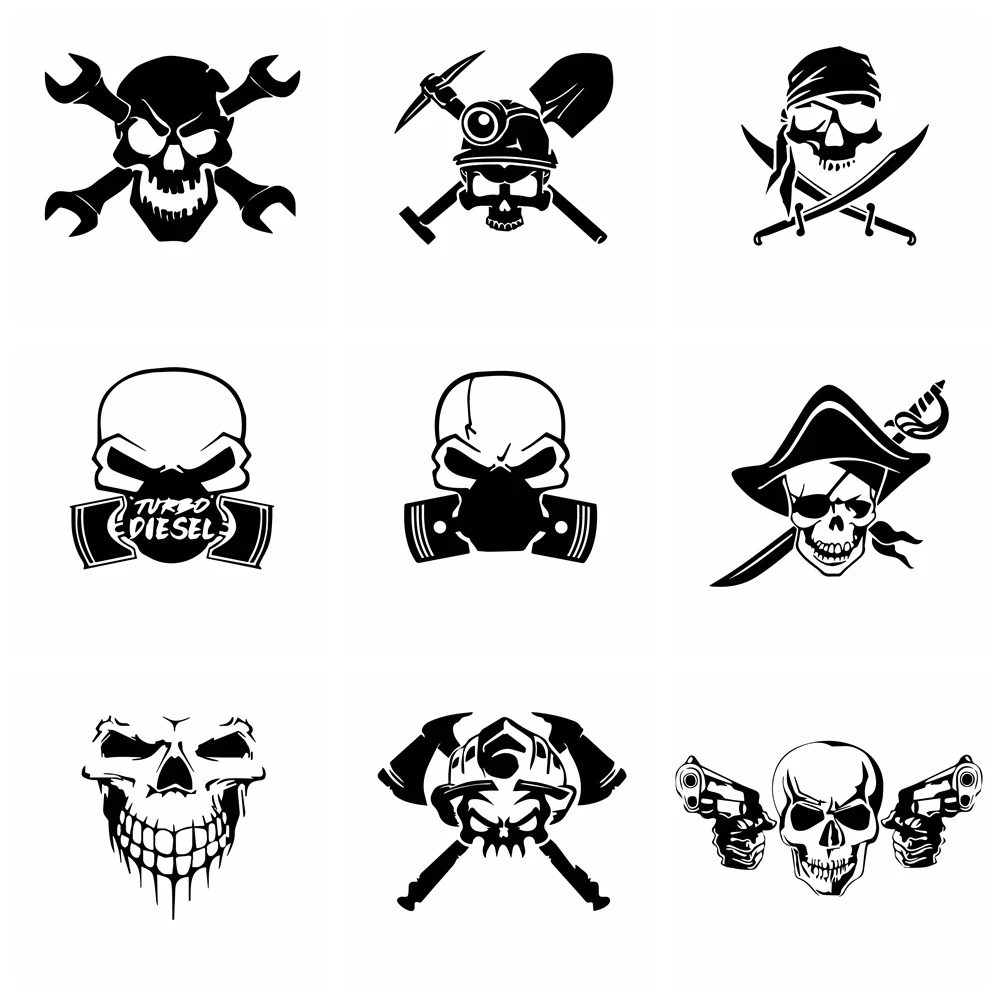 Car Stickers Skull Sticker Art pattern Vinyl For fuel tank cap Window Car-Styling car Accessories decoration