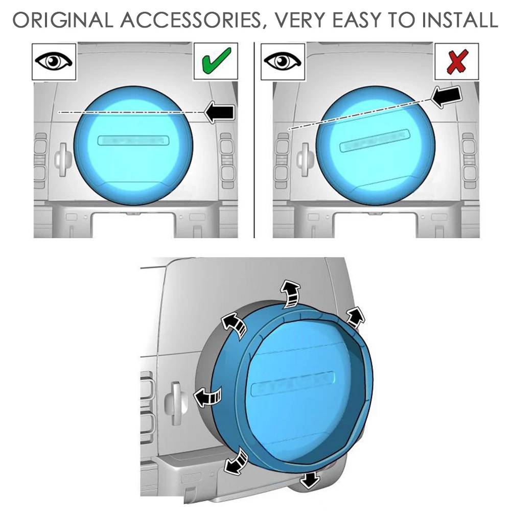 Car Accessories Plastic Spare Tire Cover Protector Fits for Land Rover Defender 90 110 2020-2023 Auto Accessoires