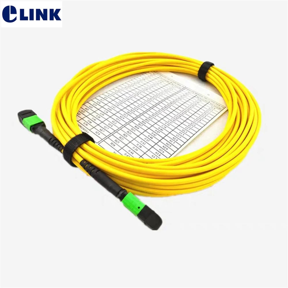 

MPO-MPO fiber optic patch cord 24 cores female Type B OS2 round cable yellow 1M 3M 5M MTP ftth jumper 8 strand 3.0mm IL 0.4dB