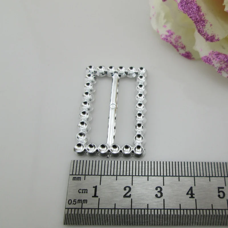 10pcs rectangle rhinestone acrylic buckles for bouquet 23mm