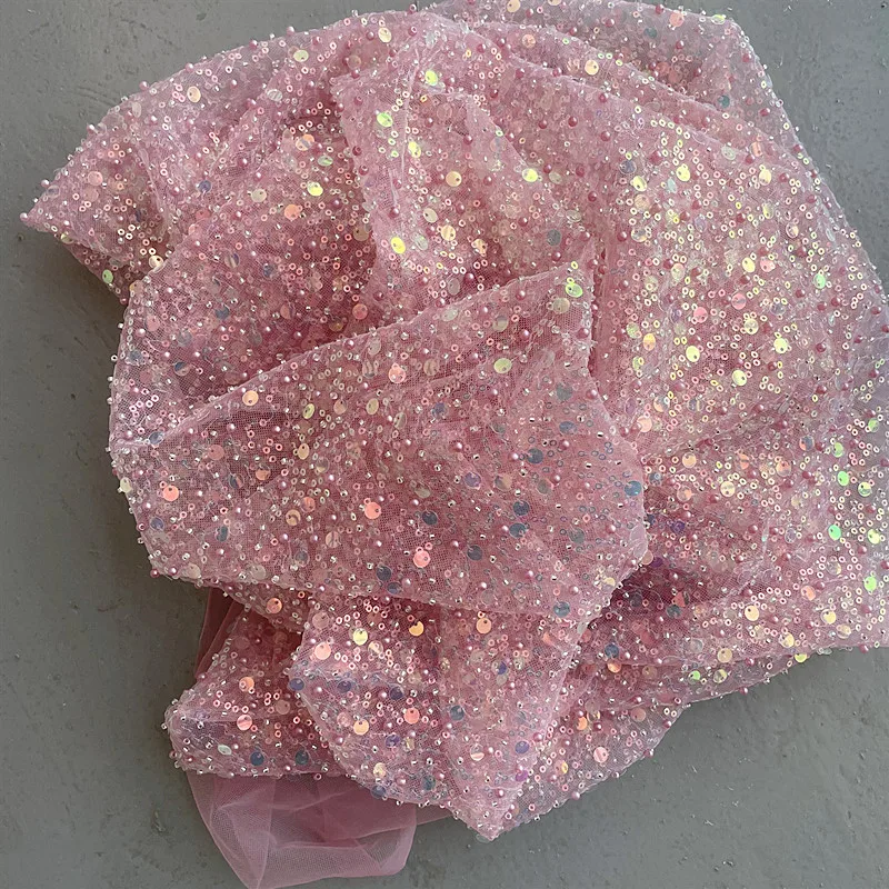 35Color .Beaded Symphony Sequins 3D Lace Fabric, Shiny Bridal Dress, Bridesmaid Dress,DIY Home Curtain,RS3455