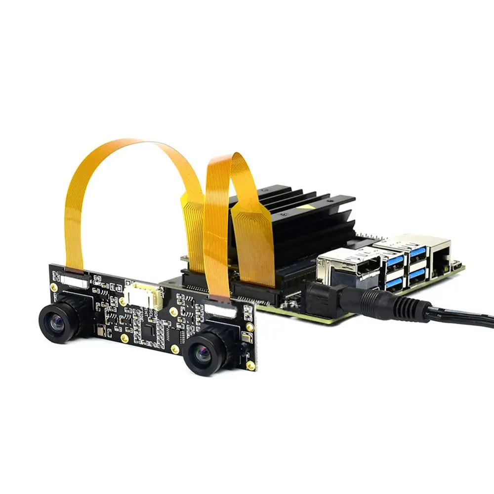 Waveshare IMX219-83 สเตอริโอกล้อง 8 ล้านพิกเซลเหมาะสำหรับAI Visionเช่นความลึกVisionและสเตอริโอVision