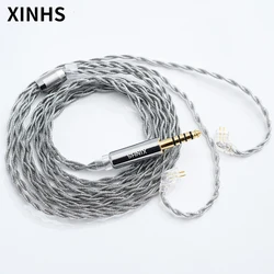 Cable Chapado en plata de aleación de grafeno de 4 núcleos, MMCX, 0,78mm, 2 pines de repuesto para auriculares, Cable de actualización de Audio