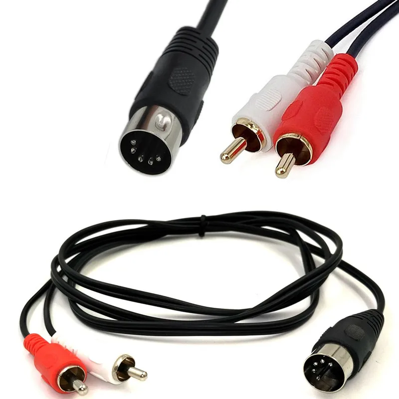 5 Pin DIN Plugs Male to 2RCA Male Converter Audio Cable for Electrophonic Bang & Olufsen, Naim, Quad Stereo Systems 1.5m 150cm