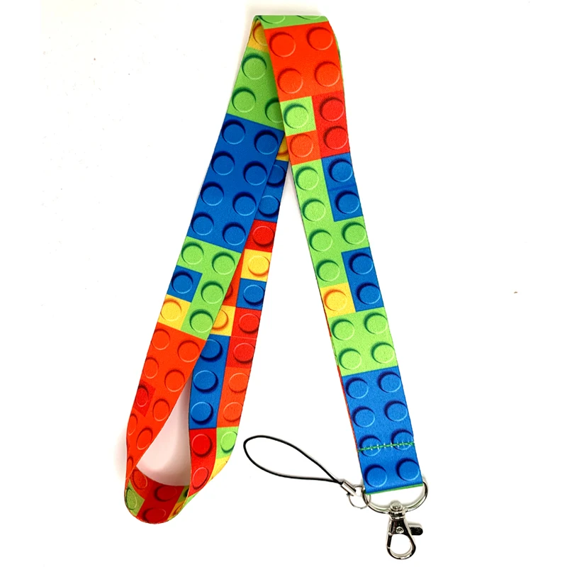 Colour Square Cartoon Lovely Neck Straps Lanyards Keychain USB ID Card Badge Car Key Holders Keycord Hanging Rope Gifts