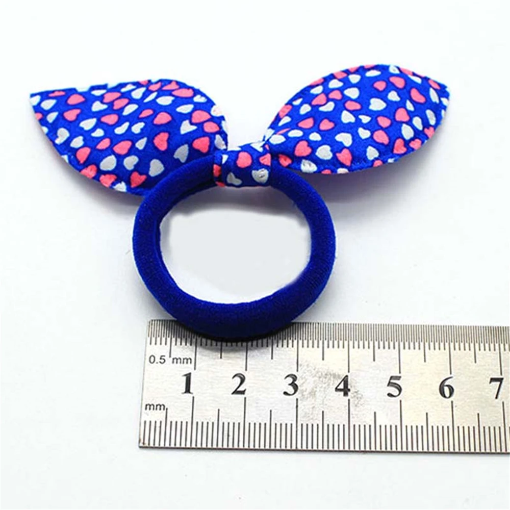 10/20Pcs Random Color Children Elastic Hair Rope Cute Polka Bow Hair Bands Girl Ponytail Holder Cartoons Hair Accessories