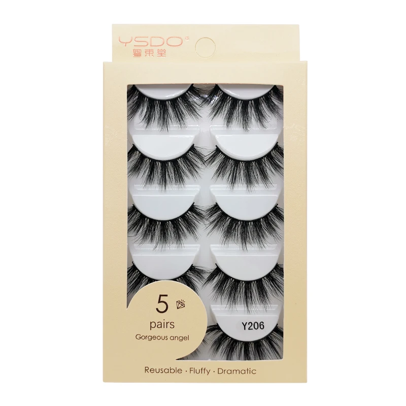 5คู่3d Mink Eyelashes หนาปุยธรรมชาติยาวขนตาปลอมแต่งหน้า Full Strip Mink Lashes ขนตาปลอมธรรมชาติ