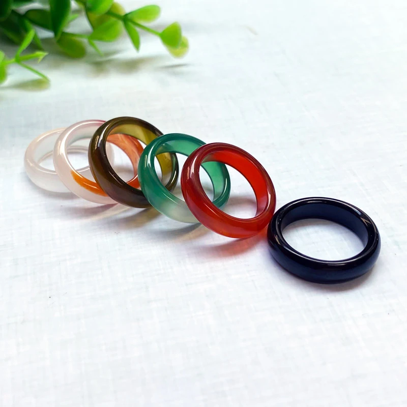 Unisex Anniversary Ring Women Jewelry Gifts Agate Ring Finger Rings Luxury Jade Ring Elegant Simple