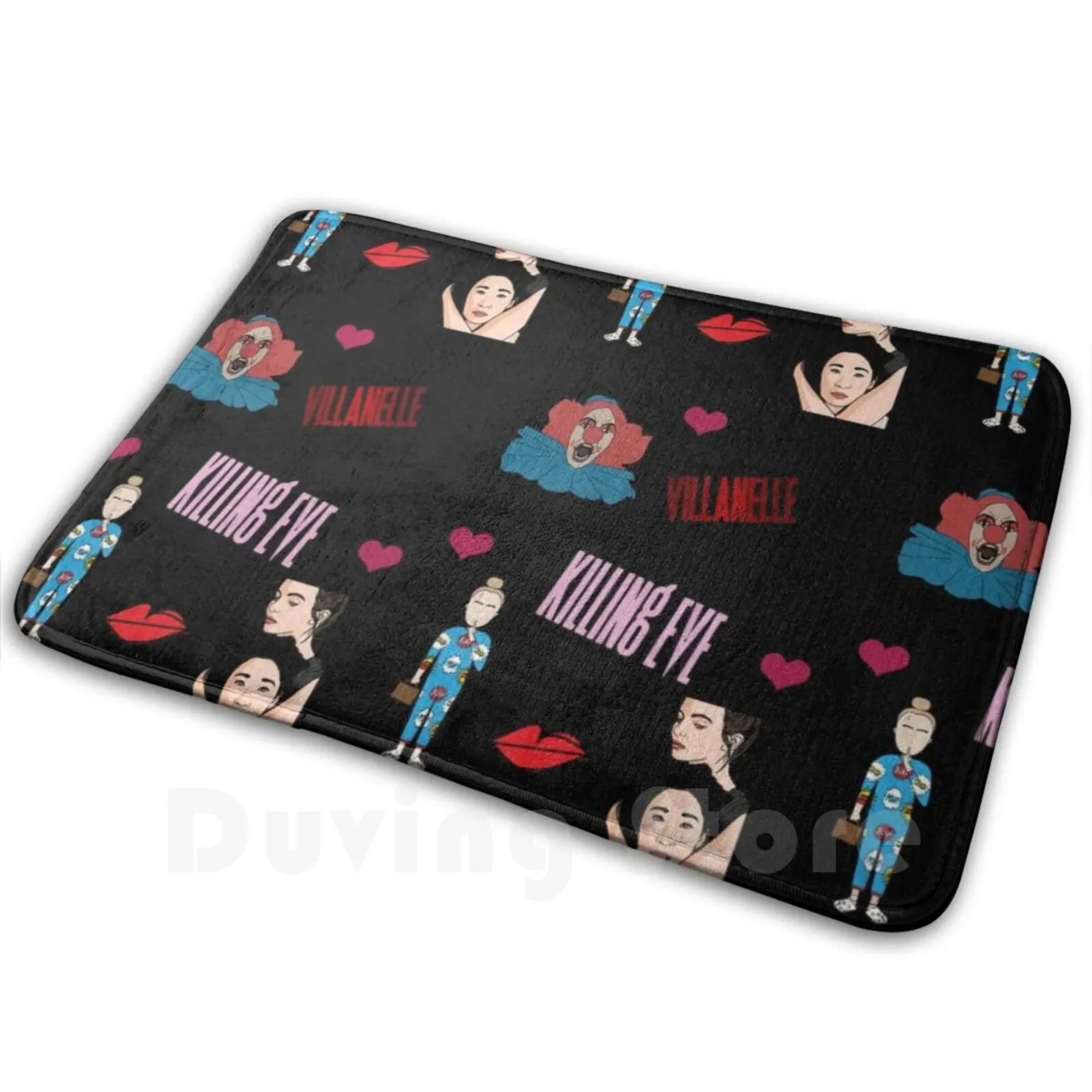 

Коврик с рисунком в мультяшном стиле Killing Eve, ковер, противоскользящие напольные коврики для спальни, Killing Eve Villanelle, телешоу, подарок, узор