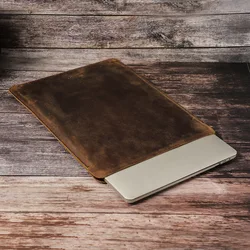 New Luxury Brown Genunine Leather for Macbook Pro Protective Sleeve Business Anti Fall Laptop Air 13.3 Inch Liner Bag for Men