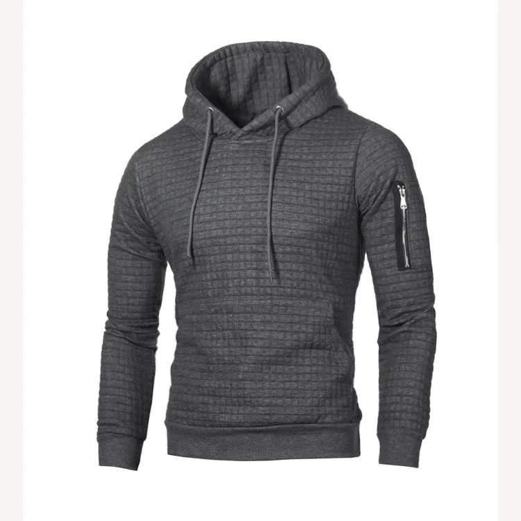 

MRMT 2024 Brand Men's Hoodies Sweatshirts Slim-fit Side Zipper Pullover for Male Plaid Pullover Hoodie Sweatshirt