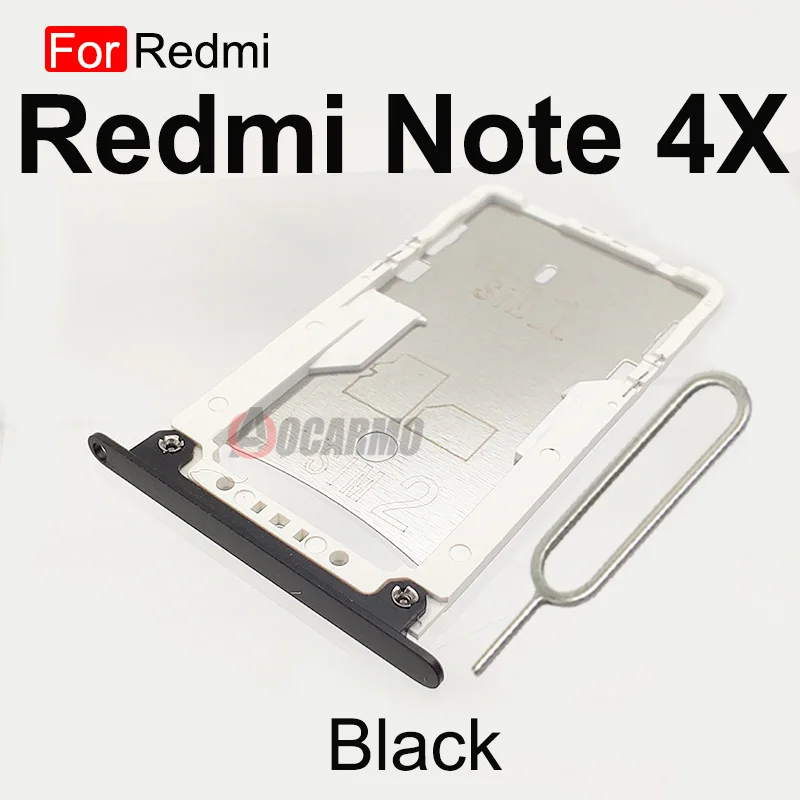 Aocarmo Nano Dual Sim Card Tray TF SD Card Slot Holder per Xiaomi Redmi 4X / Note 4X Note4X parte di ricambio