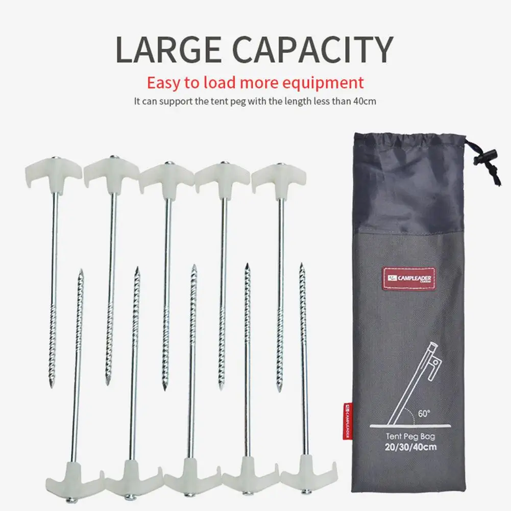 Tent Nails Storage Bag Outdoor Camping Ground Pegs Backpack Oxford Cloth Hammer Wind Rope Floor Nail Storage Bag