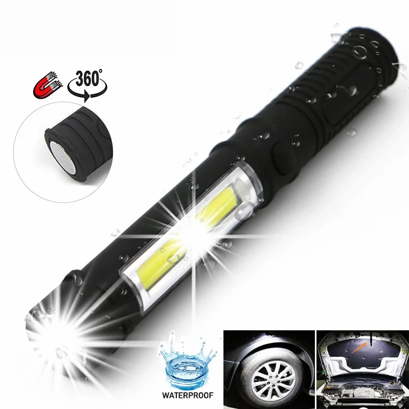 

E5 Mini Portable Flashlight Working Inspection Torch Pocket Pen Light COB LED Multifunction Maintenance Flashlight Magnetic Base