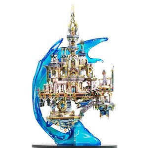 MU 3D Puzzle Logam Atlantis Model Bangunan Kit DIY 3D Potongan Laser Merakit Mainan Jigsaw Hadiah Dekorasi Desktop untuk Audit Anak-anak 10 mainan mini penjualan terbaik - №