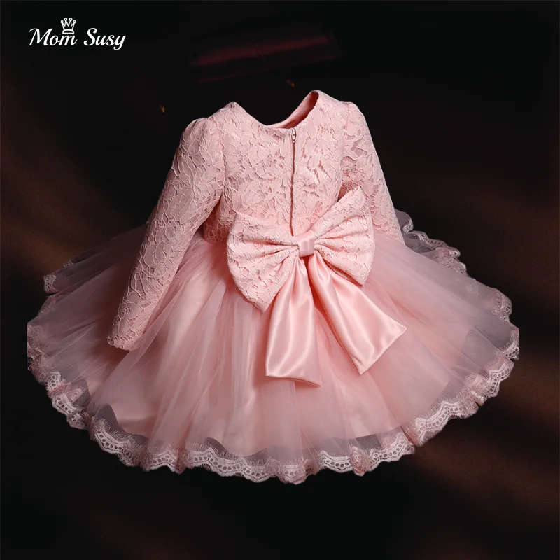 Girl Dresses Costume Clothes Flower Lace Party Birthday Ball Gown Baby Girls Toddler Children Vestido Long Sleeve 2020