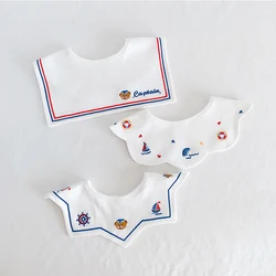 3 pçs/lote Bebés Recém-nascidos Bibs Bandana Crianças Alimentação Arroto Pano Bordado Macio Menino Infantil Saliva Toalha de Algodão Comer Acessório