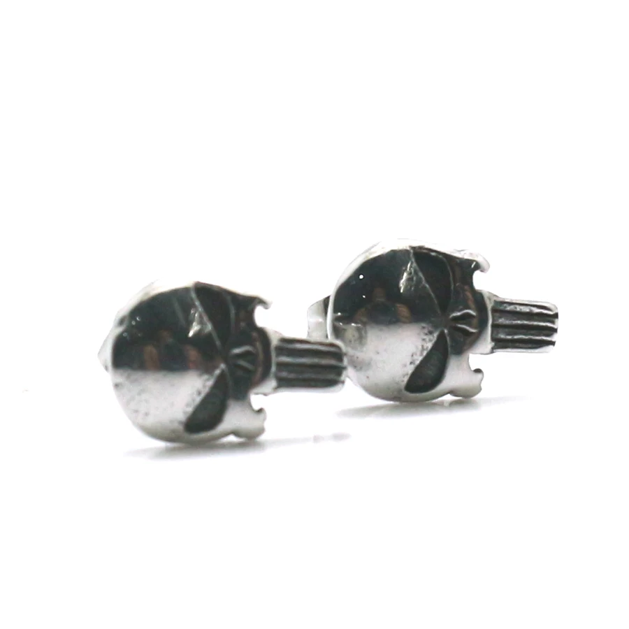 Unisex 316L Stainless Steel The Punisher Studs Earrings Newest Gift