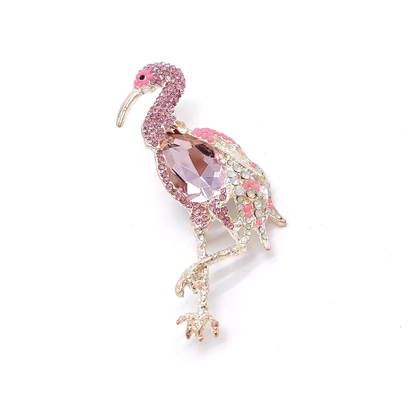 PD BROOCH Chinese Crane Full ziron Glass Animal Clothing Accessories Brooch Fashion Brooch Jewelry Luxury