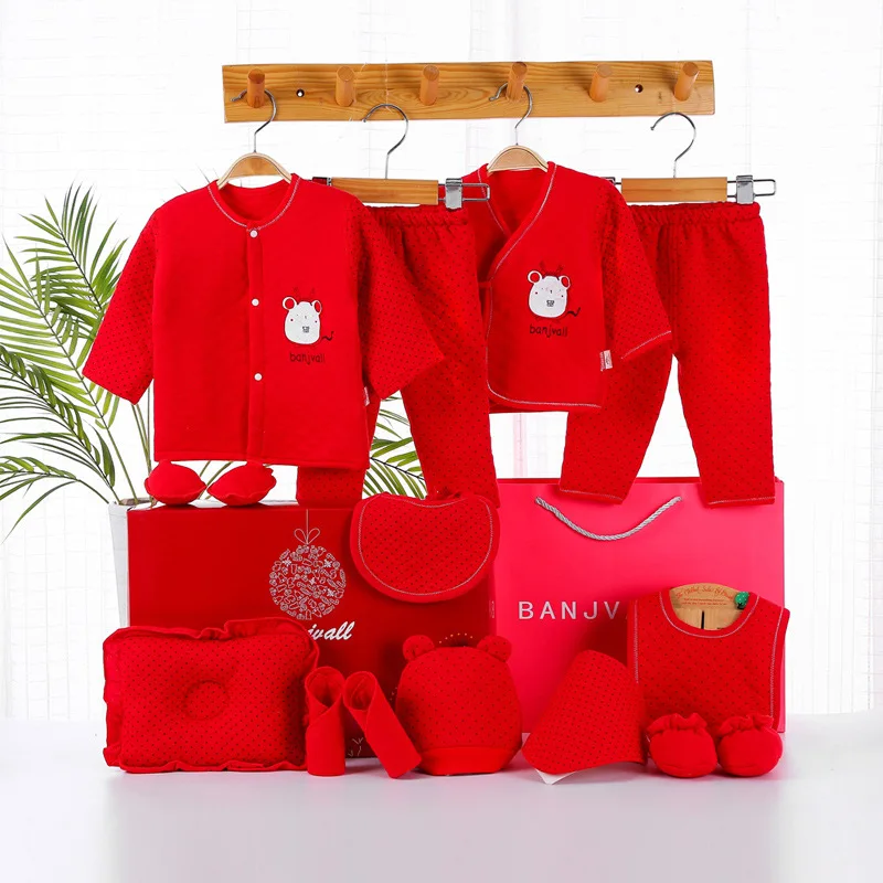 

New Arrival Newborn Warm Clothes Cotton Suit Baby Supplies Gift Newborn Baby Underwear Supplies Baby Gift Bulk 18 Pcs